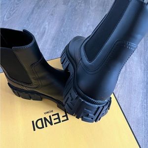 Fendi calf leather biker boots